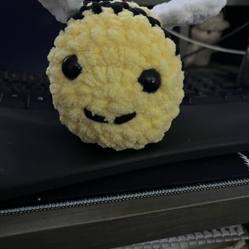 Cute Yellow and Black Plush Bee Toy